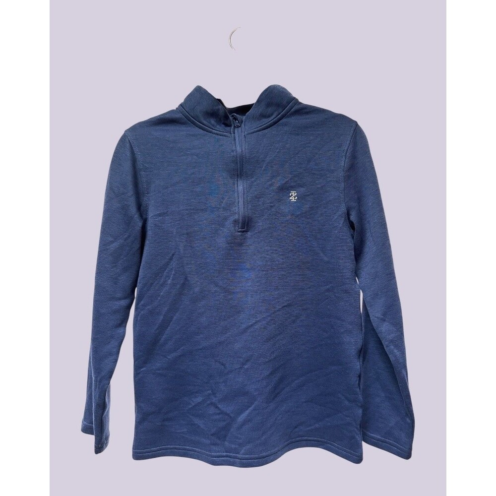 NWOT Izod Navy 1/4 Zip Embroidered Logo Pullover Sweater Boys Sz Medium 10/12